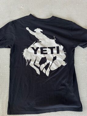 YETI Black Short-Sleeve Tee with White Rodeo Logo